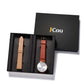 JCOU Grace Brown Leather Strap Gift Set JU17145-11