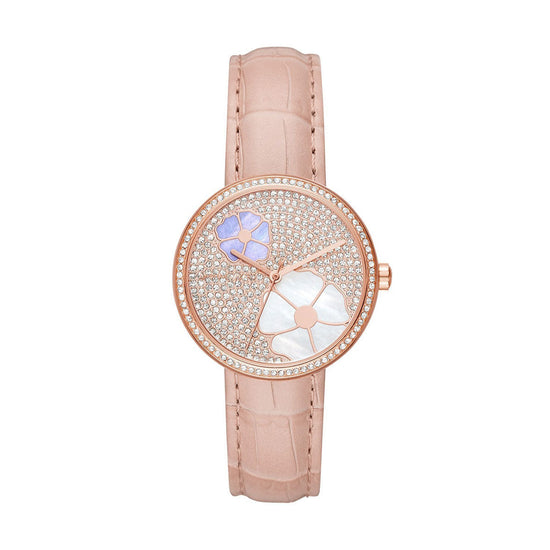 MICHAEL KORS Courtney Crystals Pink Leather Strap MK2718
