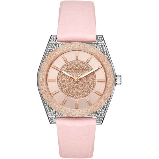 MICHAEL KORS Channing Crystals Ladies Pink Leather Strap MK6704