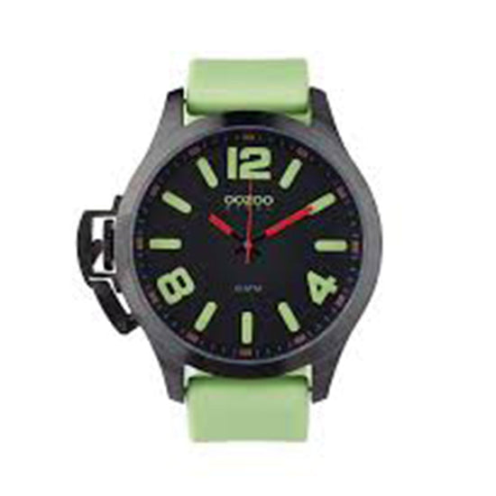 OOZOO Steel XXL Unisex Green Rubber Strap OS381