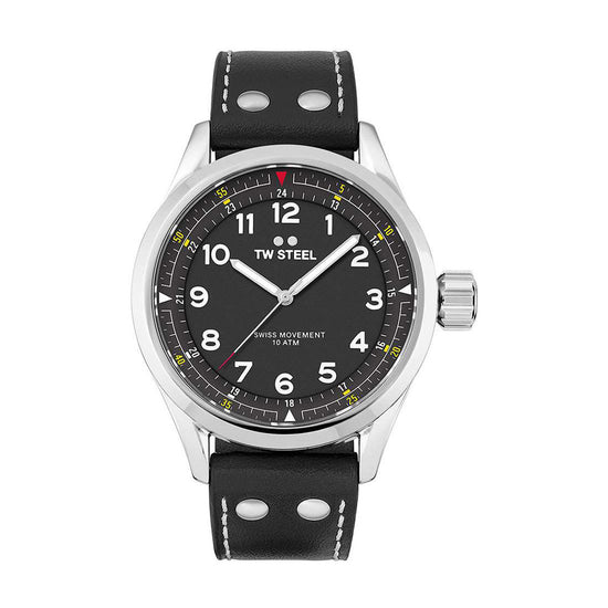 TW STEEL Swiss Volante Black Leather Strap SVS103