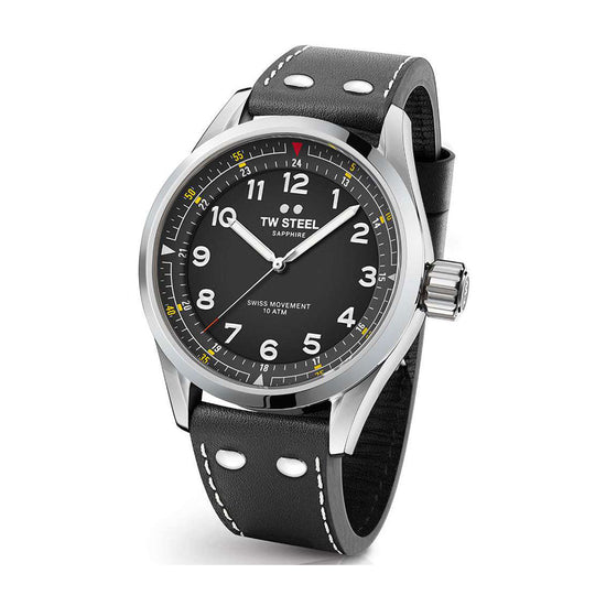 TW STEEL Swiss Volante Black Leather Strap SVS103